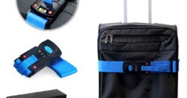 Luggage strap with weighing scale store