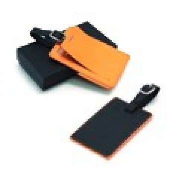 PU Leather Luggage Tag (With Fastener)