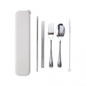 Stainless Steel 5pcs Cutlery set including Straw