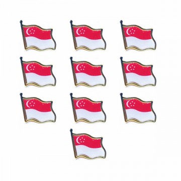 Singapore National Flag Butterfly Pin