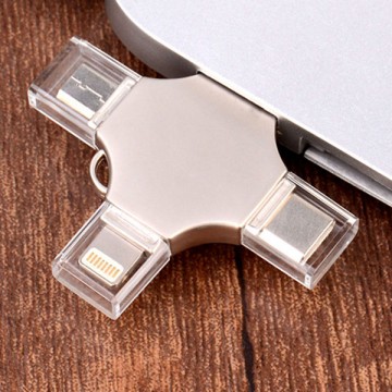 4-in-1 USB flash disk for mobile phone, laptop, computer